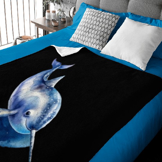 Narwhal Whale Baby Blankets