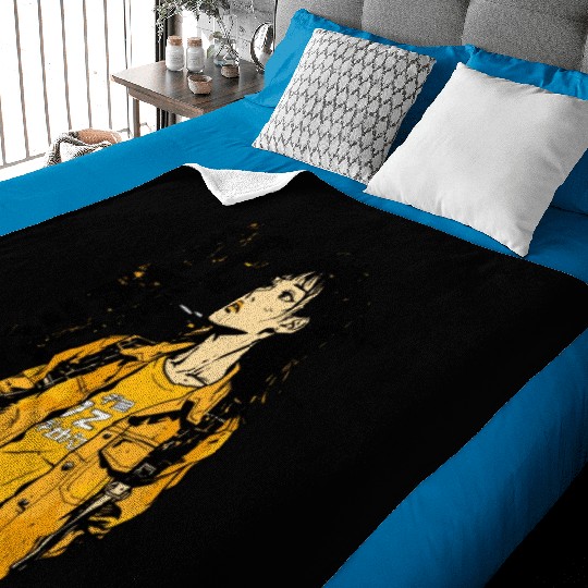 Yellow Girl Manga Baby Blankets