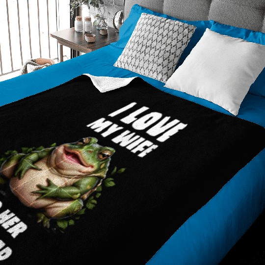 I love my wife and her ugly toad herpetologist Baby Blankets