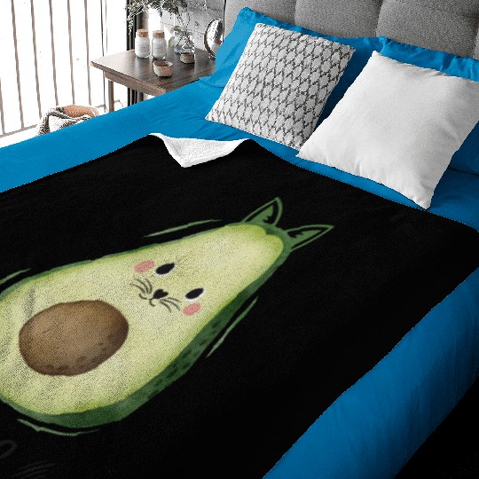 Avocado Cat Baby Blankets