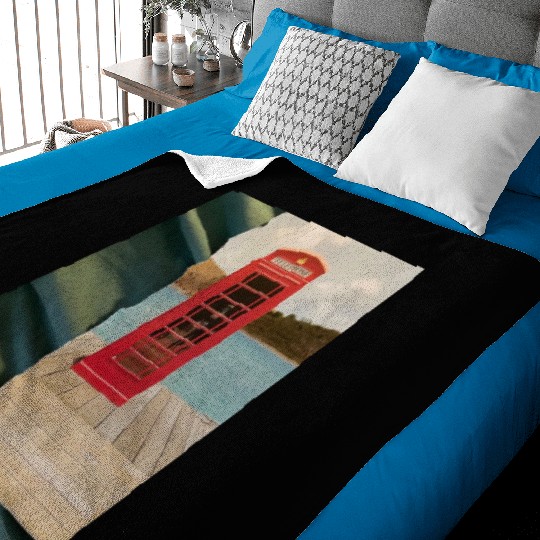 London phonebooth photographed by Yield on Green Baby Blankets