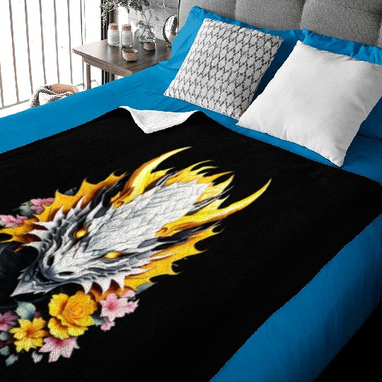 yellow dragon Baby Blankets