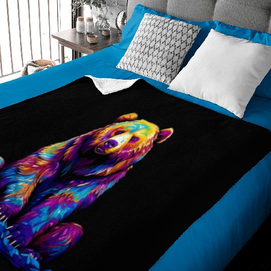 Cool Wilderness Bear Baby Blankets