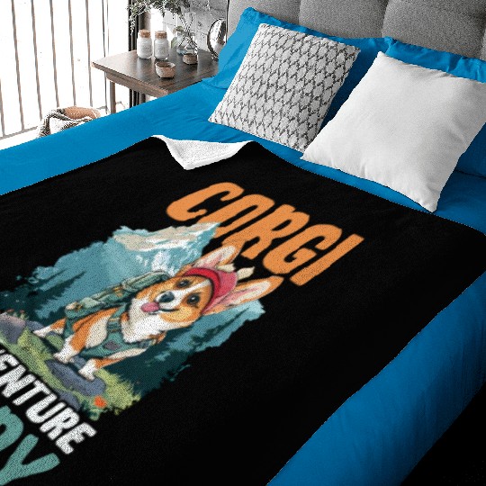 Corgi Mom Dad Corgi Adventure Buddy Baby Blankets