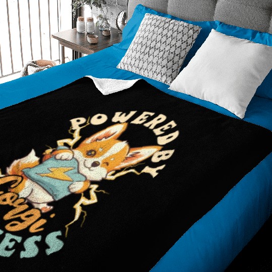 Corgi Mom Dad Powered Corgi Cuteness Baby Blankets