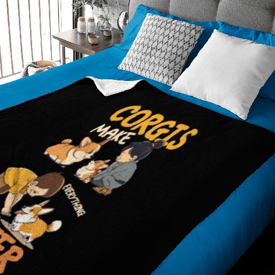 Corgi Mom Dad Corgis Make Everything Better Baby Blankets