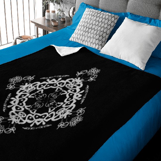 Intricate Mandala Snowflake Design Baby Blankets