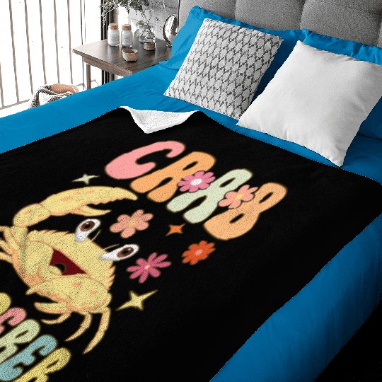 Groovy Crab Lover Seafood Lover Baby Blankets