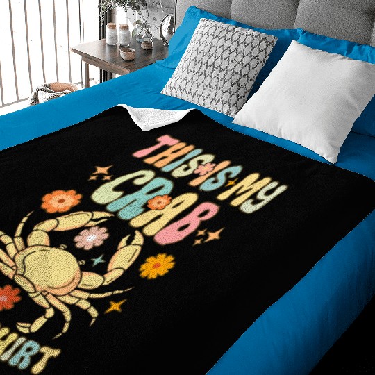 Groovy Crab Lover Seafood Lover Baby Blankets