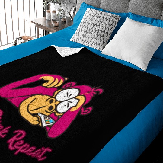 Sleepy Monkey's Mantra: Yawn, Blink, Repeat Baby Blankets