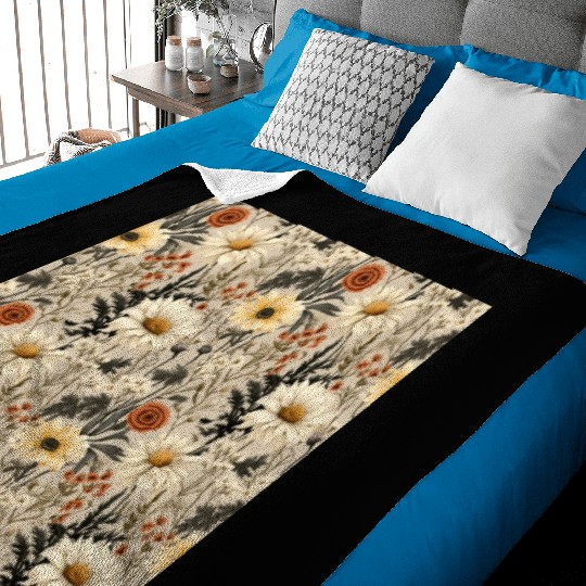 Delicate Wildflowers Pattern Baby Blankets