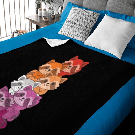 Lesbian Flag Pride Lgbtq Cute Raccoon Baby Blankets