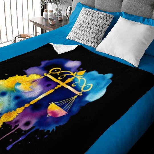 Color splash zodiac: Libra Baby Blankets