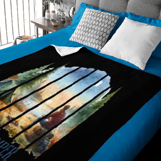 Camping Alone Solo Camper Baby Blankets