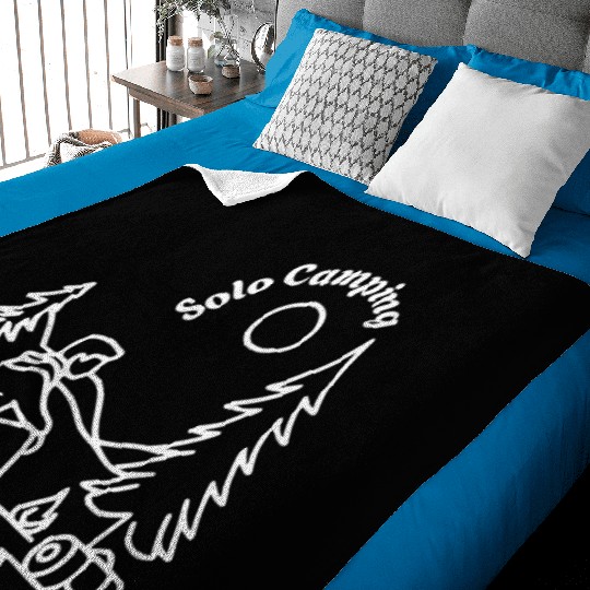 Solo Camper Camping Alone Baby Blankets