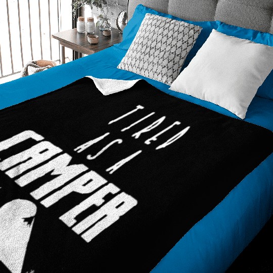 Tired As A Camper Camping Travel Nature Baby Blankets