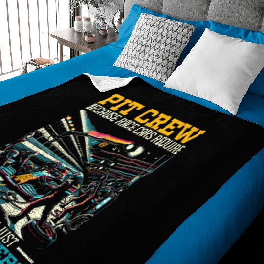 Pit Crew Race Car Racing Race Track Motorsport Baby Blankets