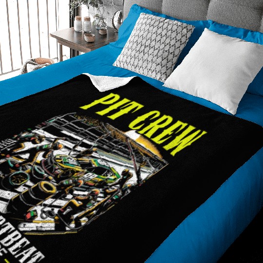 Pit Crew Race Car Racing Race Track Motorsport Baby Blankets
