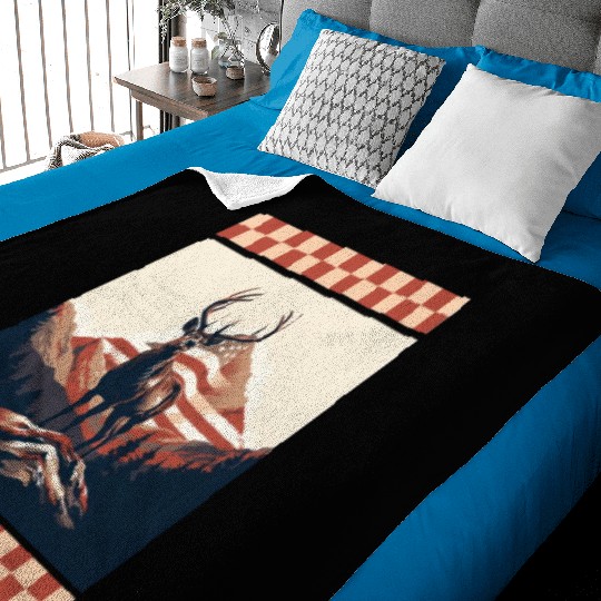 Mountain Range American Flag Rock Camo Deer Peak Baby Blankets