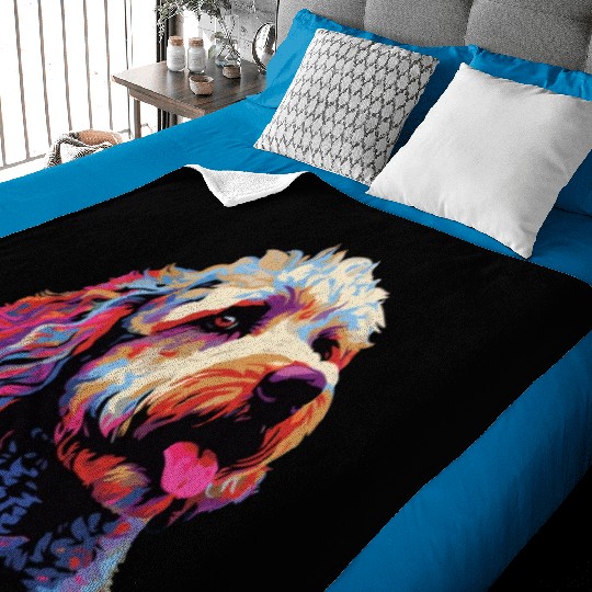 Watercolor Colorful Lagotto Romagnolo Baby Blankets