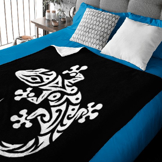 Cute Gecko In T Tattoo Style Baby Blankets