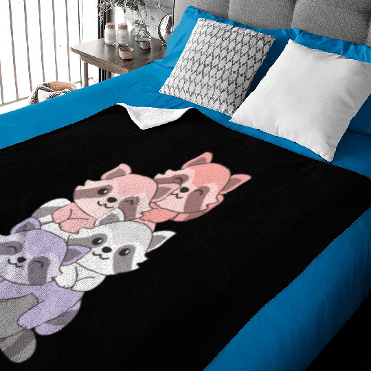 Cupioromantic Flag Pride Lgbtq Cute Raccoon Pile Baby Blankets
