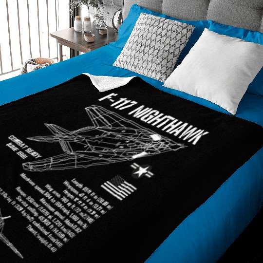 F-117 Stealth Nighthawk Specs Military Aircraft Baby Blankets