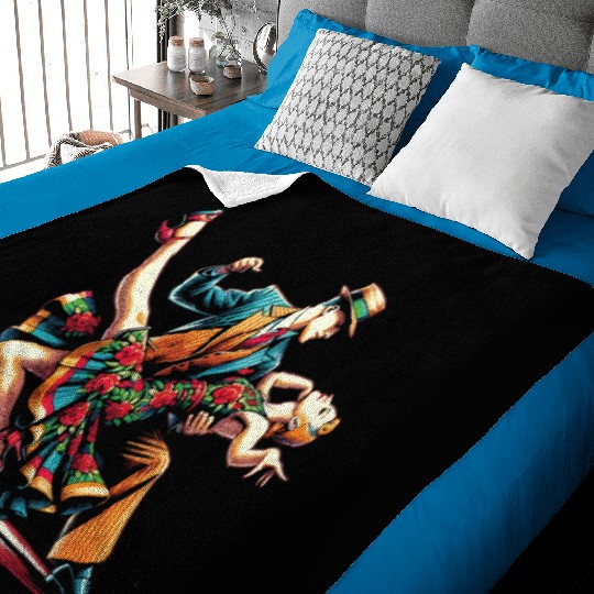 Lindy Hop Dancer Swinging Dancing Swing Dance Baby Blankets