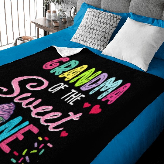 Grandma of Sweet 1 First Birthday Ice Cream Baby Blankets