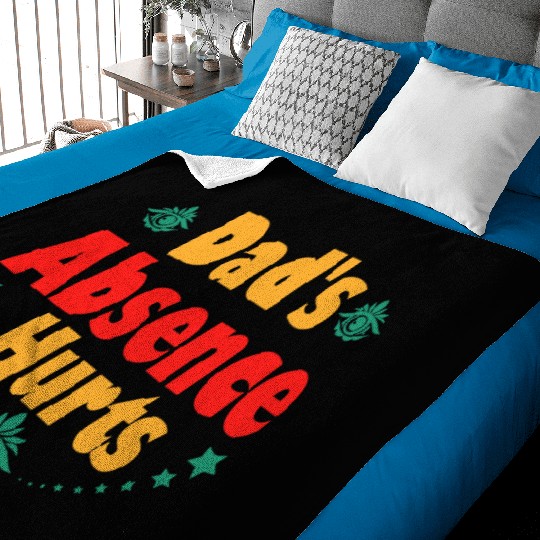 Typography Baby Blankets design Dad s Absence Hurts