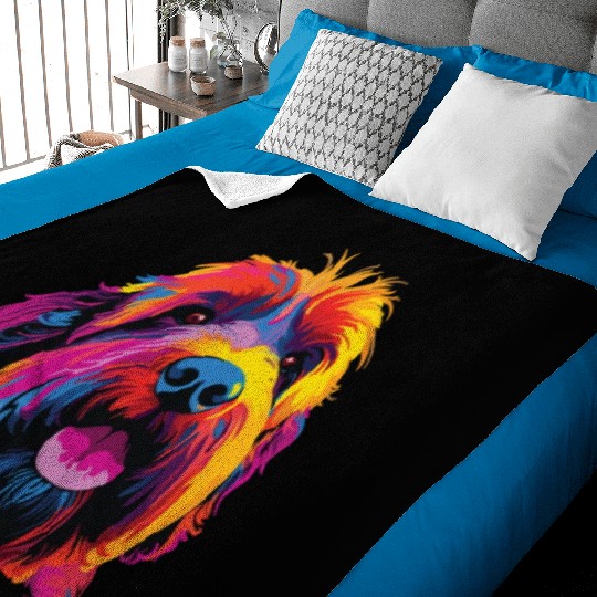 Colorful Russian Black Terrier Baby Blankets