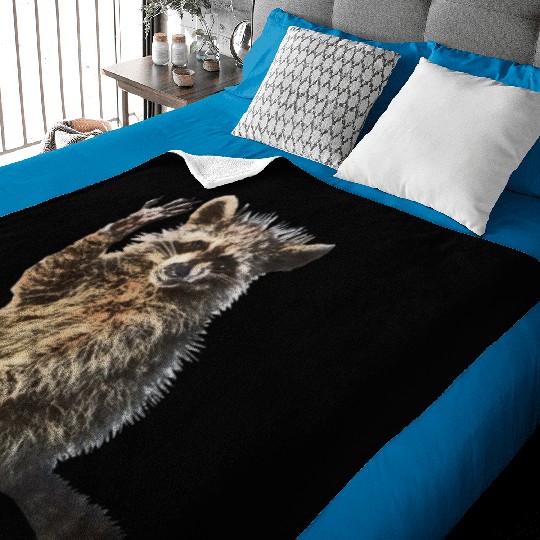 Sunny Raccoon: Happy Print Collection Baby Blankets