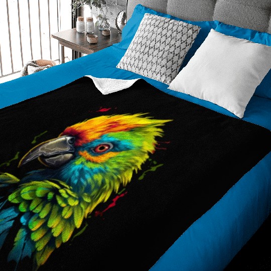 Macaw Parrot for a Bird Lover Animal Lover Baby Blankets