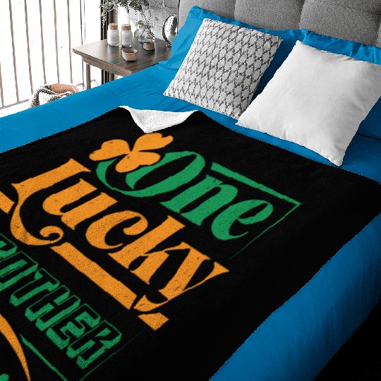 One Lucky Irish Brother With Shamrock Baby Blankets