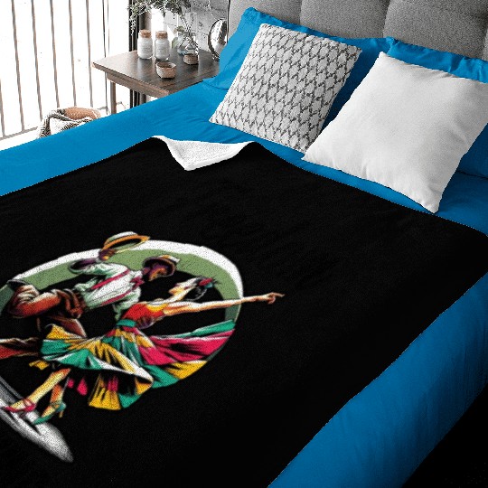 Lindy Hop Dancer Swinging Dancing Swing Dance Baby Blankets