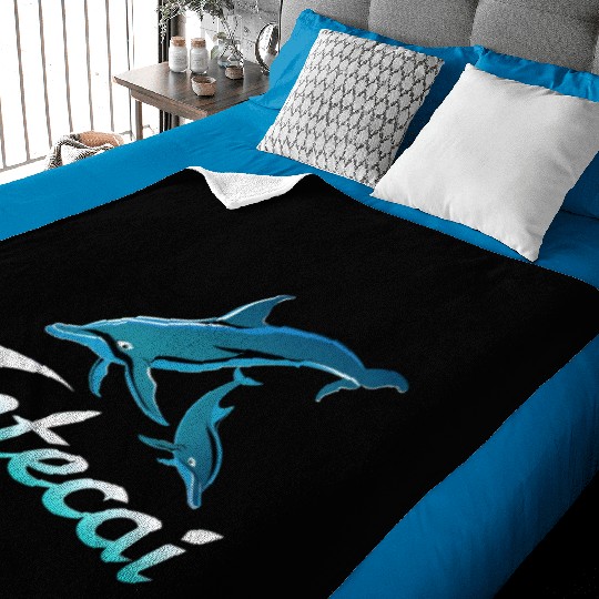 Serenity Swimmers: Intecai’s Ocean,Dolphin Dance Baby Blankets