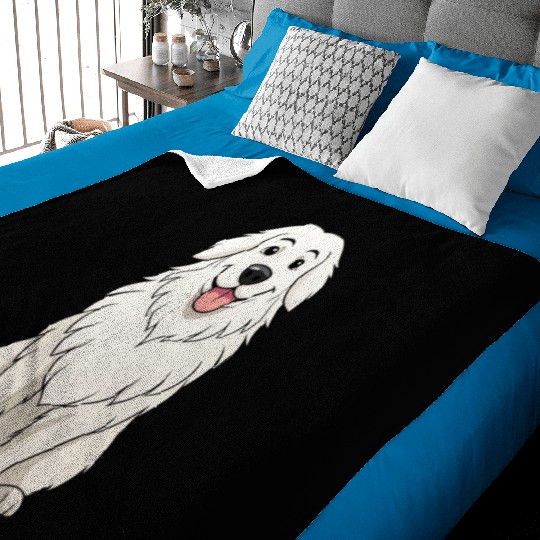 Serene Great Pyrenees Mom - Funny Art Print Baby Blankets
