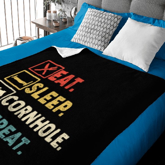 Eat Sleep Cornhole Repeat Baby Blankets