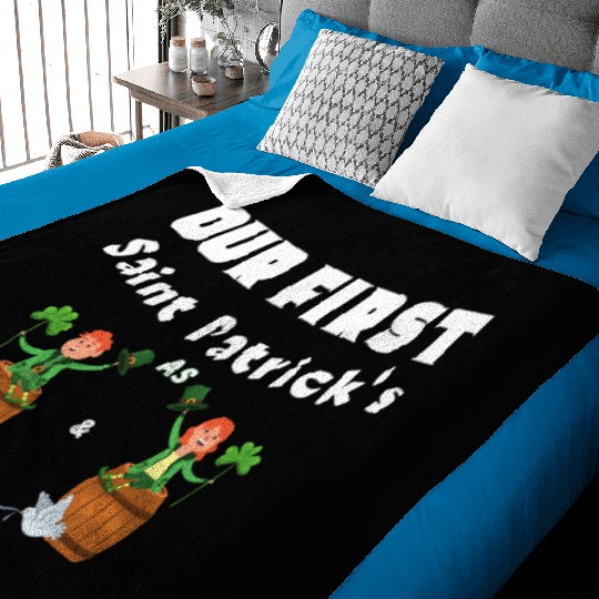 Husband Wife ,Our First St Patrick's Day As Mr&Mrs Baby Blankets