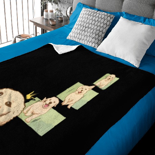 A Cute Cartoon Dog Running Funny puppy Baby Blankets