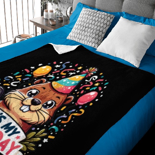 Its My Birthday Sweet Birthday Beaver Baby Blankets