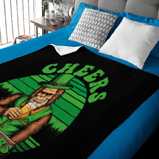 IRISH BIGFOOT St Patricks Day Cheers Fuckers humor Baby Blankets