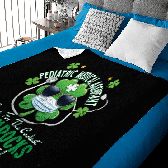 Pediatric Medical Assistant Coolest Shamrocks Baby Blankets
