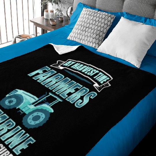 Combine Threshing Farmer Agriculture Combine Baby Blankets