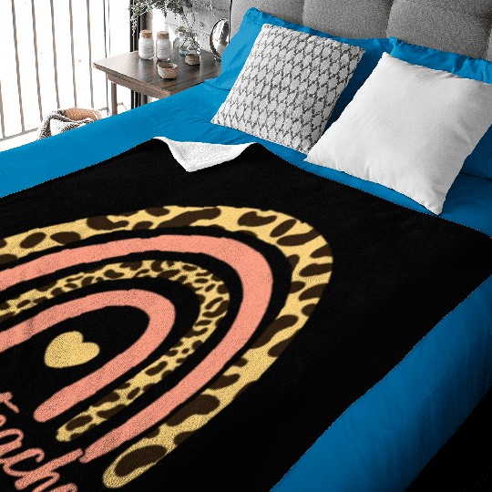 Music Teacher II - Leopard Rainbow Baby Blankets