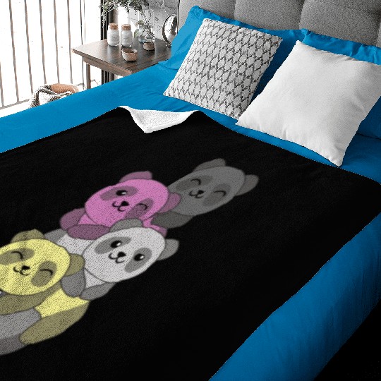 Perigirl Flag Pride Lgbtq Cute Panda Stack Baby Blankets