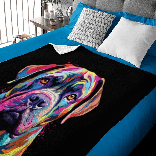 Watercolor Colorful Boerboel Baby Blankets