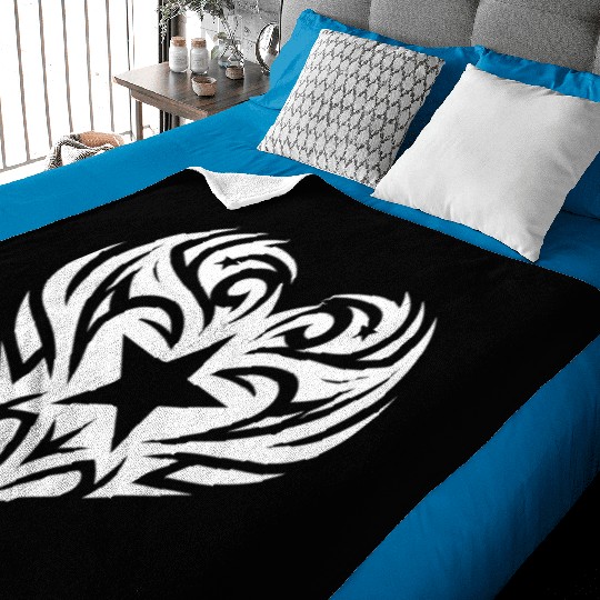 T Tattoo Heart Lines With Stars Baby Blankets