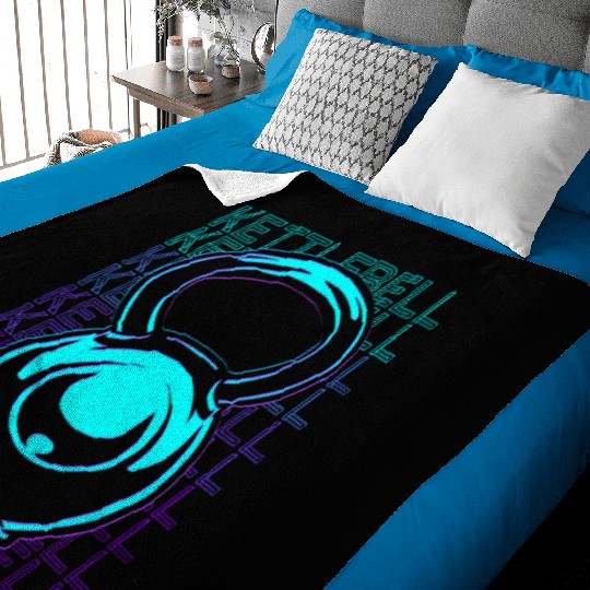 Kettlebell Lifting Workout Gym Retro Baby Blankets