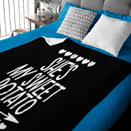 She s My Sweet Potato I Yam SET Thanksgiving Baby Blankets